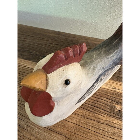 James Haddon Wooden Chicken Folk Art Hand Carved and Painted - Picture 7 of 15